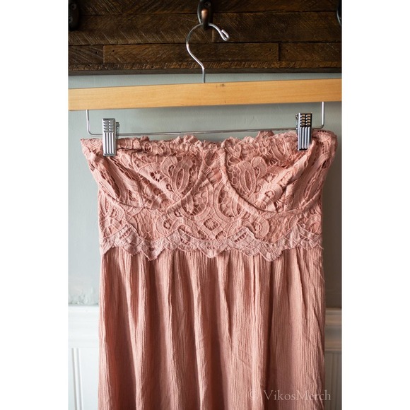 Free People Ballet Pink Adella Corset Strapless Maxi Dress Small - Picture 4 of 5